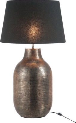 J-Line Lampvoet+Kap Oosters Aluminium Antiek Zilver