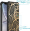 iMoshion Hoesje Geschikt voor iPhone Xr Hoesje Met Koord - iMoshion Design Hoesje met Koord - Goud / Zwart / Golden Leaves