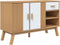 vidaXL - Dressoir - OLDEN - 114x43x73,5 - cm - massief - grenenhout - wit - en - bruin
