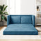 vidaXL - Slaapbank - vloermodel - 2-in-1 - 122x204x55 - cm - fluweel - blauw