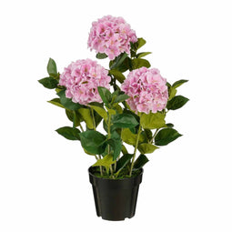 Mica Decorations Kunstbloem Hydrangea - 40x40x65 cm - Polyester - Roze