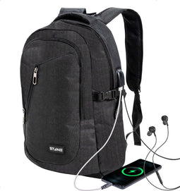Stane® Laptop Rugzak - Backpack - USB Oplaadstation - Waterbestendig - Zwart