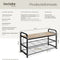 tectake® Southampton - Schoenenrek - 3 niveaus - Zwart metalen frame - Lichtbruin