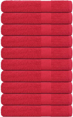 vidaXL - Handdoeken - 10 - st - 100x200 - cm - 360 - g/m² - 100% - katoen - rood