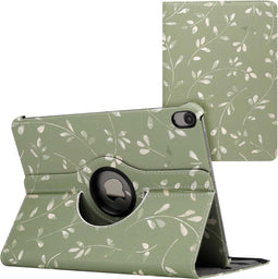 imoshion Tablet Hoes - Geschikt voor iPad Air 5 (2022) / Air 4 (2020) - 360° Draaibare Design Bookcase 2.0 - Green Flowers