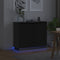 vidaXL - Zwart - Eiken - Dressoir - met - LED, - 90x32x75 - cm, - Gemaakt - van - Engineered - Hout