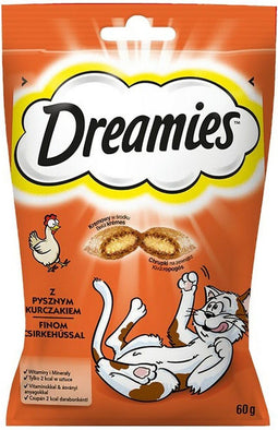 Catisfactions - Dreamies - Kip - 60gram - Katten snack - Traktatie - Katten snoepjes - Krokant vanbuiten - Zacht vanbinnen