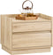 SoBuy FBT153-N - Nachtkastje - Houtcomposiet met 2 Laden 50x40x40 cm - Naturel
