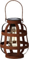 Solar lantaarn metaal roest bruin met hengsel 18,5 cm - Tuinlantaarns - Solarverlichting - Tuinverlichting