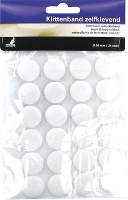 Kangaro klittenband - zelfklevend - rond -20 mm - 24 stuks - K-5062