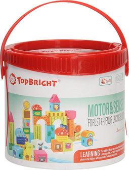 Topbright Houten Rijgblokken Bosdieren, 38dlg.