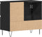 vidaXL - Badkamersinkkast - Zwart - Eiken - 65x33x60 - cm - Gelaagd - Hout