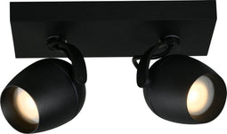 Lucide PRESTON - Plafondspot - 2xGU10 - IP44 - Zwart (2 stuks)