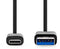 Nedis CCGL61600BK10 - USB A naar USB type-C kabel - 100 cm - Zwart