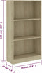 vidaXL - Boekenkast - met - 3 - schappen - 60x24x109 - cm - bewerkt - hout - sonoma - eik