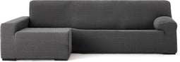 Hoes voor chaise longue met lange armleuning links Eysa JAZ Donker grijs 180 x 120 x 360 cm