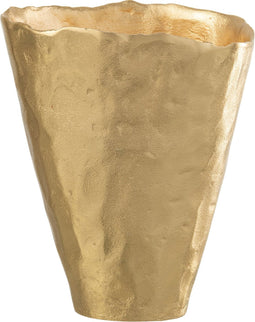 J-Line vaas Onregelmatig - bloemenvaas - aluminium - goud - Ø 27 cm