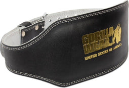 Gorilla Wear - Full Leather Padded Belt - Ondersteunt onderrug - Zwart/Goud - S/M