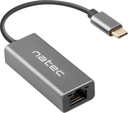 Natec Cricket - USB-C Adapter - RJ45 1Gbps - Grijs