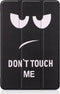 imoshion Tablet Hoes Geschikt voor iPad Mini 5 (2019) / iPad Mini 4 (2015) (2015) - imoshion Design Trifold Bookcase - Zwart / Meerkleurig /Don't touch