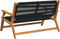 vidaXL - Ligbank - Zwart - 76x122x73 - cm - Massief - Acaciahout