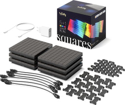 Twinkly Squares - Starterset - App-gestuurde LED wandlamp RGB - Zwart (6 stuks)