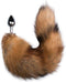 Kleine zilverkleurige buttplug met vossenstaart