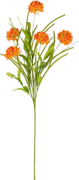 J-Line bloem tak Chrysantemum - kunststof - oranje