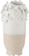 J-Line Vaas Anemone Keramiek Wit/Beige Large - Bloemenvaas 45.00 cm hoog