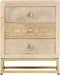 vidaXL - Nachtkastje - 40x30x50 - cm - massief - mangohout - goudkleurig