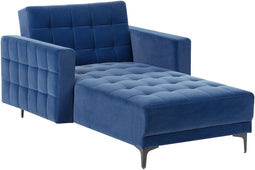 Chaise longue ABERDEEN Fluweel Blauw