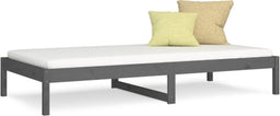 vidaXL - Slaapbank - 90x190 - cm - massief - grenenhout - grijs