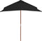 vidaXL - Parasol - met - houten - paal - 150x200 - cm - zwart
