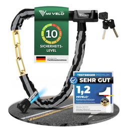 MIVELO Kettingslot - Fietsslot - Sleutelslot LED 100 CM RVS