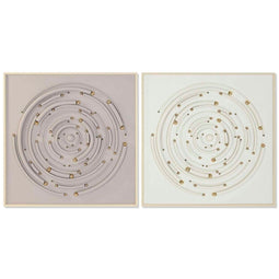Schilderij Home ESPRIT Beige Grijs Modern Cirkels 100 x 3,5 x 100 cm (2 Stuks)