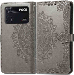 iMoshion Hoesje Geschikt voor Xiaomi Poco M4 Pro 5G Hoesje Met Pasjeshouder - iMoshion Mandala Bookcase - Grijs
