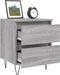 vidaXL - Nachtkastje - 40x35x50 - cm - bewerkt - hout - grijs - sonoma - eikenkleurig