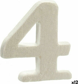 Pincello Cijfer 4 Wit Polyestyreen 2 X 15 X 10 Cm (12 Stuks)