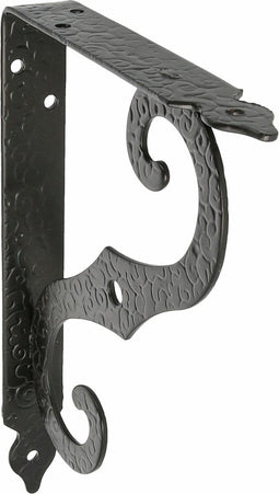 AMIG Plankdrager/steun/muurbeugel Barok - metaal - zwart - H250 x B190 mm - Tot 100 kg - boekenplank steunen