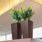 LECHUZA CUBICO PREMIUM 40 - Plantenbak - met uitneembare binnenbak - met bewateringssysteem - ALL-IN-ONE set met LECHUZA-PON - espresso metallic