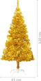 vidaXL - Kunstkerstboom - met - standaard - 120 - cm - PET - goudkleurig