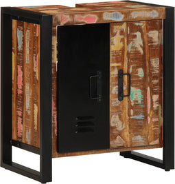 vidaXL - Badmeubel - Meerkleurig - 55x35x60 - cm - Van - Gerecycled - Massief - Hout