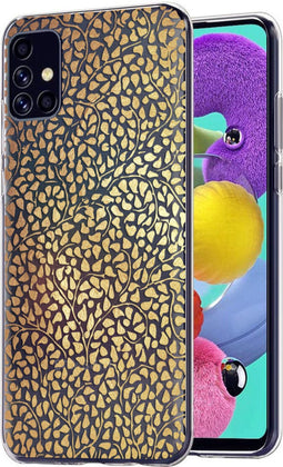 iMoshion Hoesje Geschikt voor Samsung Galaxy A51 Hoesje Siliconen - iMoshion Design hoesje - Goud / Transparant / Allover de luxe