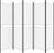 vidaXL - Kamerscherm - met - 5 - panelen - 250x180 - cm - stof - wit