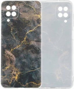 iMoshion Hoesje Geschikt voor Samsung Galaxy A12 Hoesje Siliconen - iMoshion Design hoesje - Meerkleurig / Black Marble