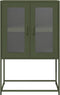 vidaXL - Hoge - kast - 68x39x107 - cm - staal - olijfgroen