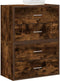 vidaXL - Kasten - met - 2 - lades - 2 - st - 60x31x40 - cm - bewerkt - hout - gerookt - eiken