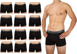 Pierre Calvini - Boxershort Heren - Heren Ondergoed - 12 Stuks - Maat XXL - Zwart - Boxershorts