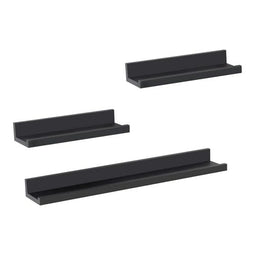 Woltu Wandplank Set 3-delig Zwart - 2x 30x5x10 cm, 1x 60x5x10 cm