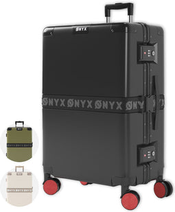 ONYX Check-in Koffer 65L - Hardcase met TSA slot - 360° spinner wielen - Zwart